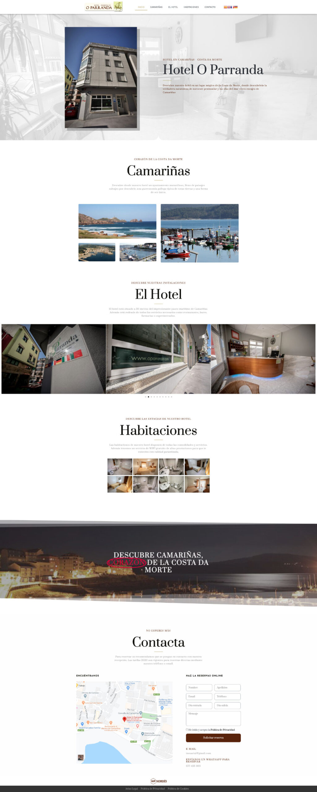 Captura Web Hotel O Parranda Camarinas Completa