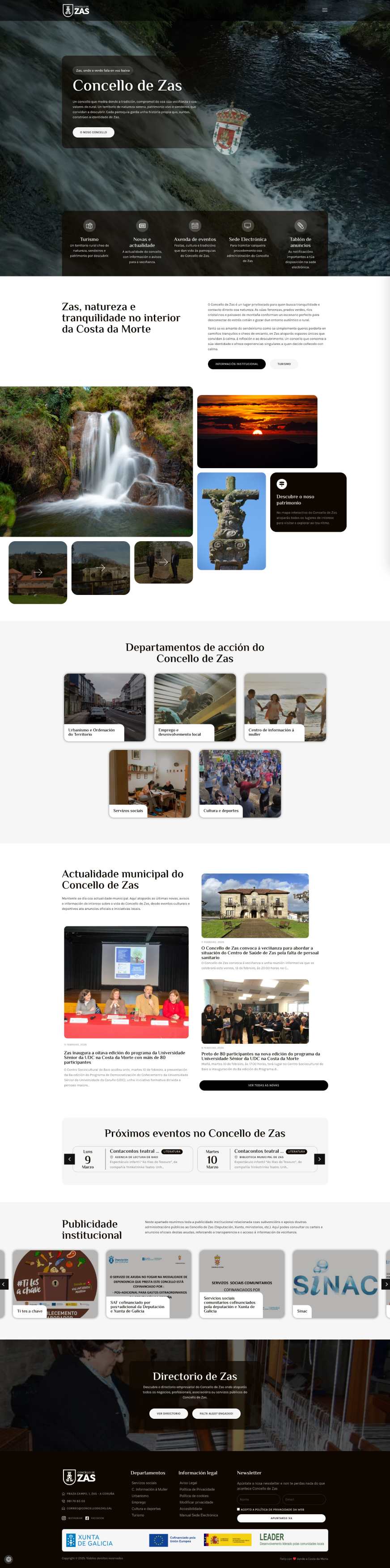 Captura de Pantalla web Concello de Zas
