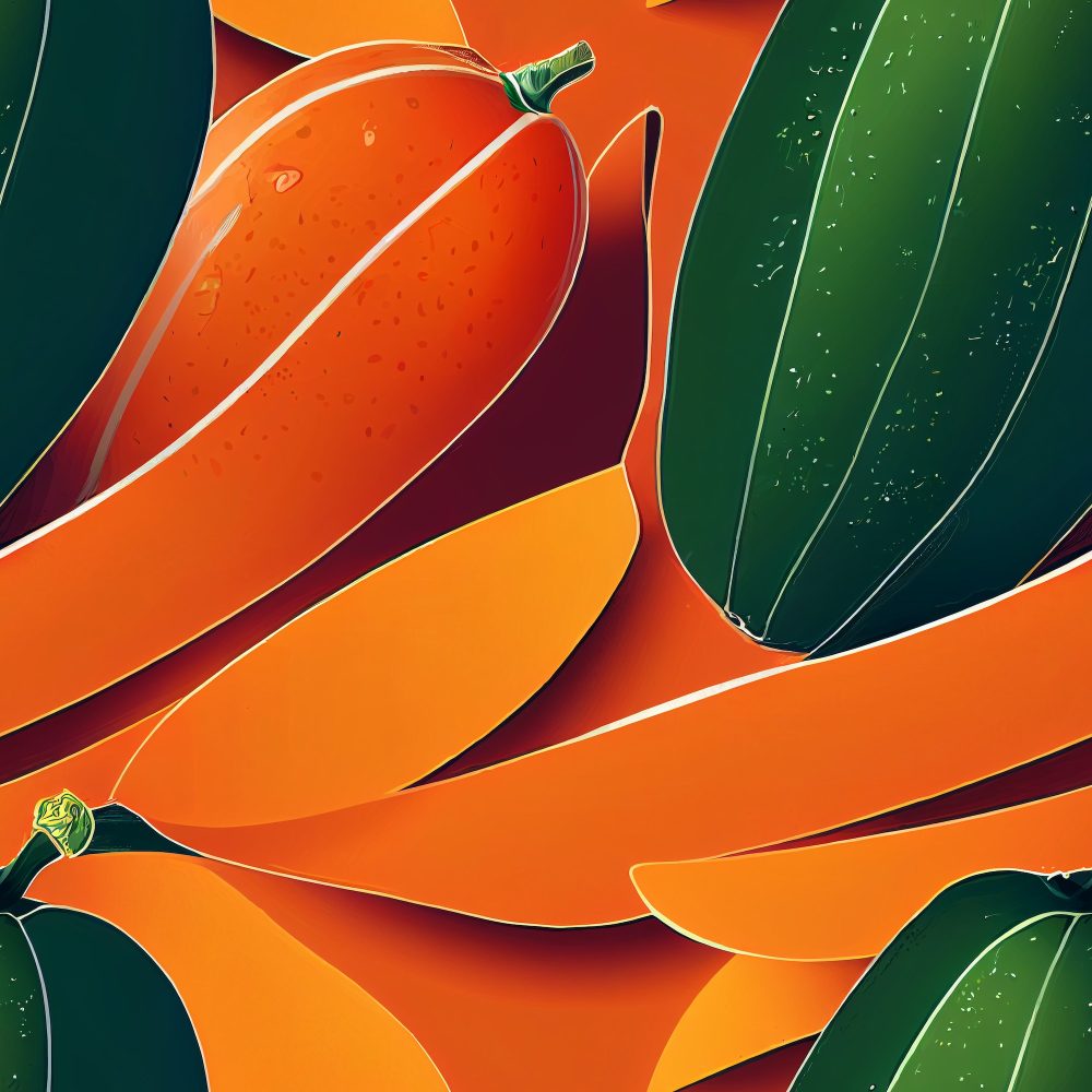 Contemporary Abstract Papaya Seamless Pattern Modern Exotic Tropical Fruits Colored Design E1698314020901.jpg